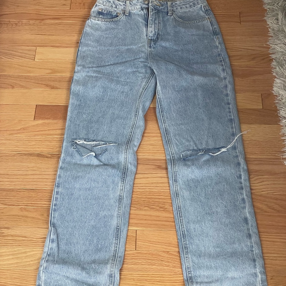 Princess Polly Light Blue Distressed Jeans